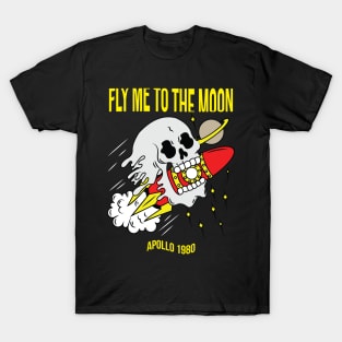 Fly me to the moon, skull T-Shirt